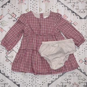 Gap pink plaid tiered dress